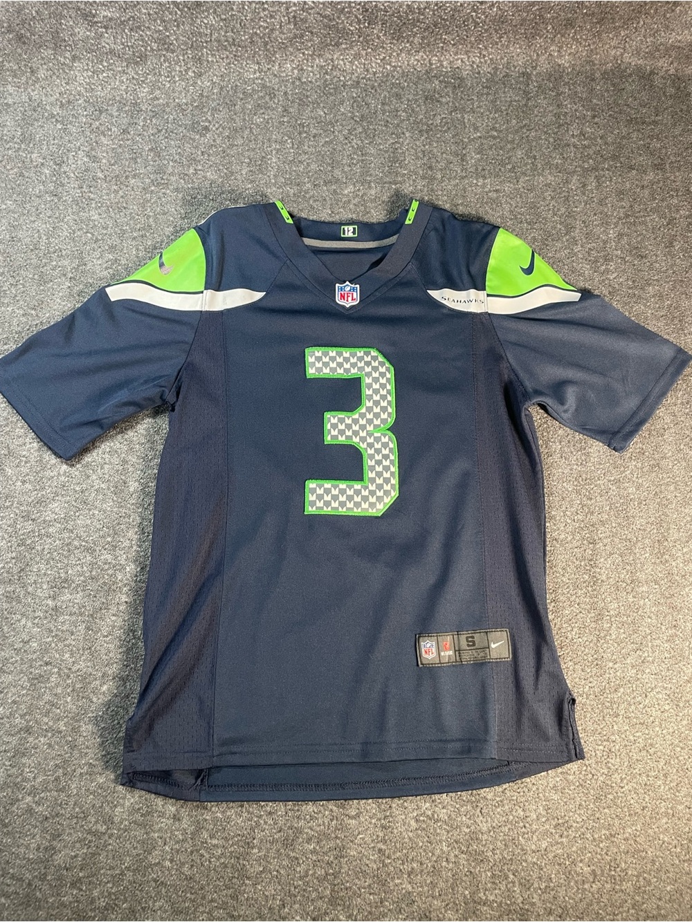 Russell Wilson Small Seattle Seahawks Nike Game Player Jersey Men's NFL #3 S
